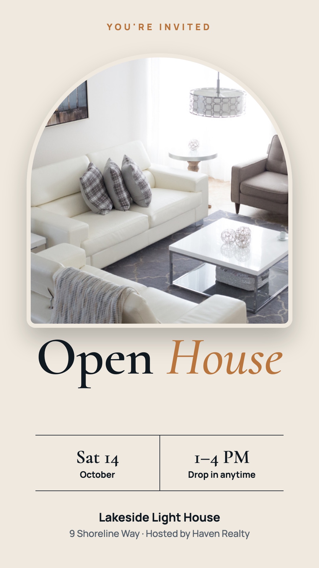 Open house Instagram story template for a real estate listing
