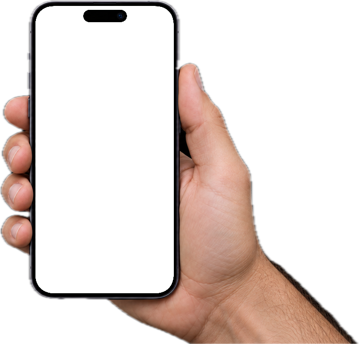 Man's hand holding an iPhone playing a short-form video edit