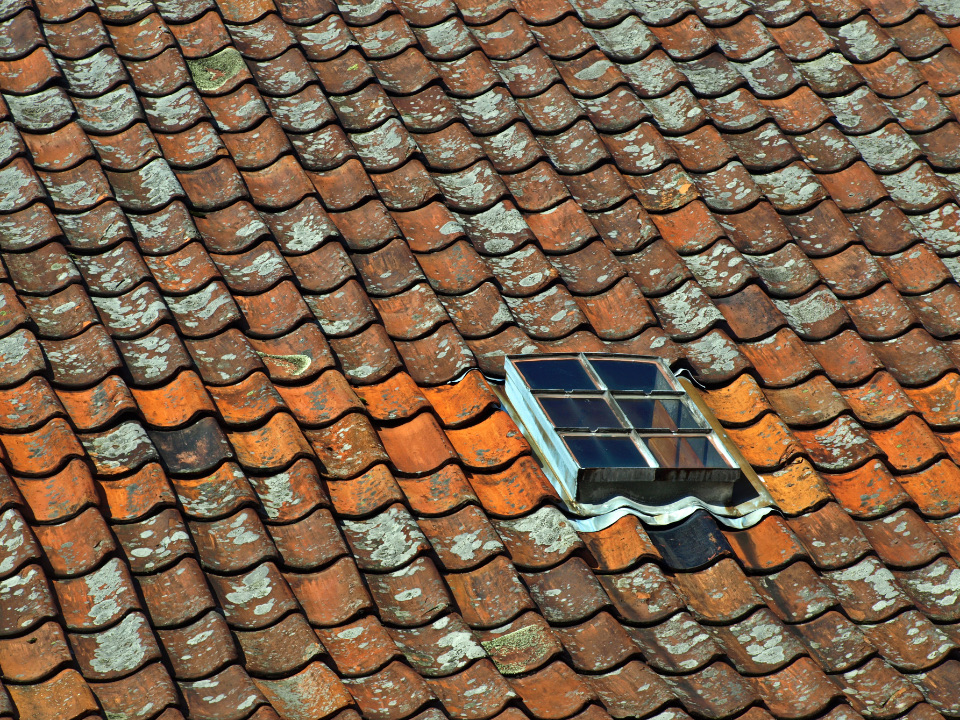 Roof tiles being repaired